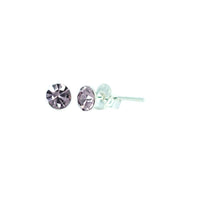 Load image into Gallery viewer, Ohrstecker Glas transparent hellgrün scheinend, 5 mm Ø, facettiert, glitzernd, 925er Sterlingsilber - Stift - chic - net.de
