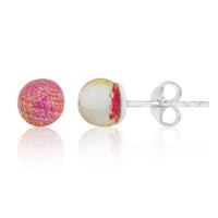Load image into Gallery viewer, Ohrstecker Glas transparent hellgrün scheinend, 5 mm Ø, facettiert, glitzernd, 925er Sterlingsilber - Stift - chic - net.de
