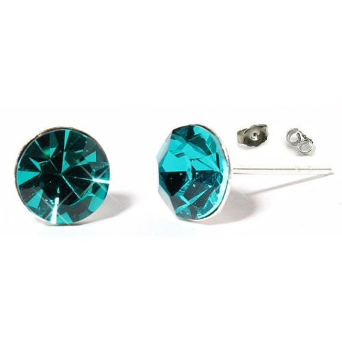 Ohrstecker Glas transparent hellgrün scheinend, 5 mm Ø, facettiert, glitzernd, 925er Sterlingsilber - Stift - chic - net.de