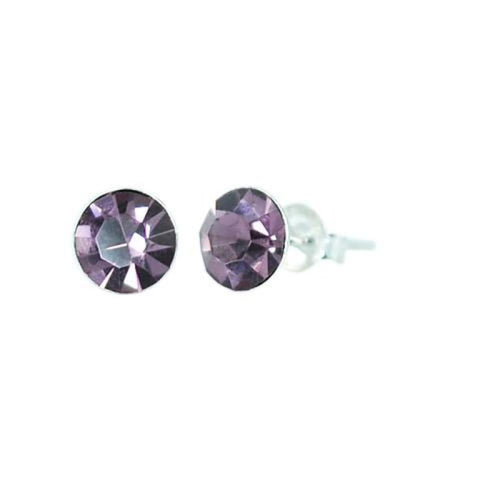Ohrstecker Glas transparent hellgrün scheinend, 5 mm Ø, facettiert, glitzernd, 925er Sterlingsilber - Stift - chic - net.de