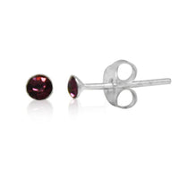 Load image into Gallery viewer, Ohrstecker Glas transparent hellgrün scheinend, 5 mm Ø, facettiert, glitzernd, 925er Sterlingsilber - Stift - chic - net.de
