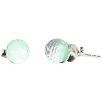 Load image into Gallery viewer, Ohrstecker Glas transparent hellgrün scheinend, 5 mm Ø, facettiert, glitzernd, 925er Sterlingsilber - Stift - chic - net.de
