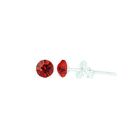 Load image into Gallery viewer, Ohrstecker Glas transparent hellgrün scheinend, 5 mm Ø, facettiert, glitzernd, 925er Sterlingsilber - Stift - chic - net.de
