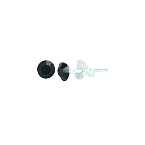 Ohrstecker Glas transparent hellgrün scheinend, 5 mm Ø, facettiert, glitzernd, 925er Sterlingsilber - Stift - chic - net.de