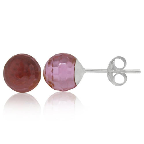 Ohrstecker Glas transparent hellgrün scheinend, 5 mm Ø, facettiert, glitzernd, 925er Sterlingsilber - Stift - chic - net.de