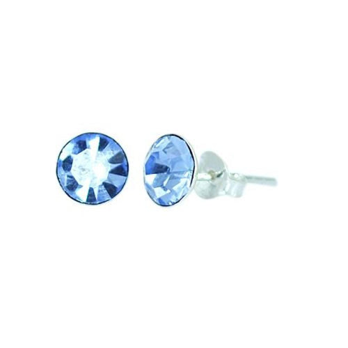 Ohrstecker Glas transparent hellgrün scheinend, 5 mm Ø, facettiert, glitzernd, 925er Sterlingsilber - Stift - chic - net.de