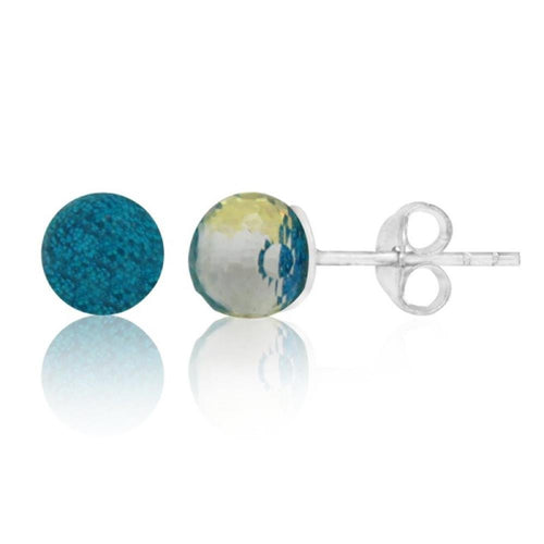 Ohrstecker Glas transparent hellgrün scheinend, 5 mm Ø, facettiert, glitzernd, 925er Sterlingsilber - Stift - chic - net.de