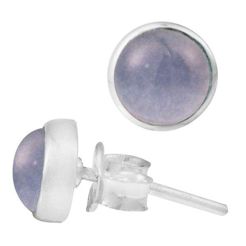 Ohrstecker Mondstein weiß rund 6 mm 925er Sterling Silber Rand Stein Silberohrstecker - chic - net.de