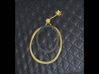 Cargar imagen en el visor de la galería, Ohrstecker Silber 925 vergoldet Ellipsen gold schwarz - chic - net.de
