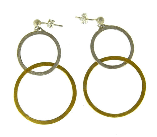 Ohrstecker Silber 925 vergoldet Ringe untereinander - chic - net.de