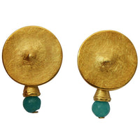 Load image into Gallery viewer, Ohrstecker vergoldet 925 Silber Knopf Stein türkis - chic - net.de
