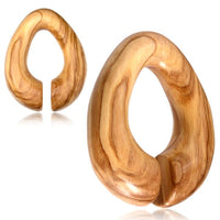 Load image into Gallery viewer, Olivenholz 14mm Piercing Hoop Creole Ei Form Dehner 70mm - chic - net.de
