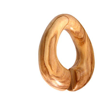 Load image into Gallery viewer, Olivenholz 14mm Piercing Hoop Creole Ei Form Dehner 70mm - chic - net.de
