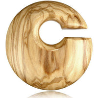 Cargar imagen en el visor de la galería, Olivenholz 16mm Piercing Hoop Creole hell Kreis 60mm - chic - net.de
