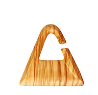 Cargar imagen en el visor de la galería, Olivenholz 6mm Piercing Creole Handtasche Dreieck - chic - net.de
