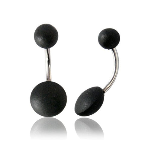 Organic Bauchnabelpiercing Arang Holz schwarz Kugel Scheibe Bananenpiercing Edelstahl - chic - net.de