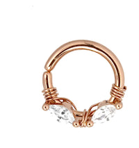 Cargar imagen en el visor de la galería, Piercing Edelstahl Ring für Nase Ohr Kristall Augen - chic - net.de
