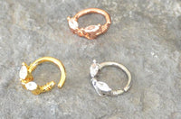 Cargar imagen en el visor de la galería, Piercing Edelstahl Ring für Nase Ohr Kristall Augen - chic - net.de
