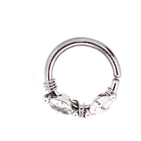 Cargar imagen en el visor de la galería, Piercing Edelstahl Ring für Nase Ohr Kristall Augen - chic - net.de
