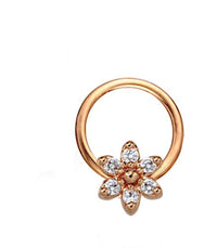 Load image into Gallery viewer, Piercing Edelstahl Ring für Nase Ohr Kristall Blume - chic - net.de
