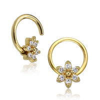 Load image into Gallery viewer, Piercing Edelstahl Ring für Nase Ohr Kristall Blume - chic - net.de

