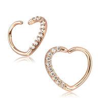 Load image into Gallery viewer, Piercing Edelstahl Ring für Nase Ohr Kristall Herz - chic - net.de
