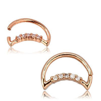 Load image into Gallery viewer, Piercing Edelstahl Ring für Nase Ohr Kristall Sichel - chic - net.de
