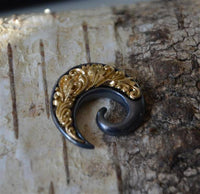 Load image into Gallery viewer, Piercing Gunmetall Brass Spirale Ohrgewicht 5mm grau gold - chic - net.de
