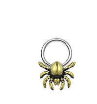 Load image into Gallery viewer, Piercing Klemmkugel Ring Brass Edelstahl Spinne - chic - net.de
