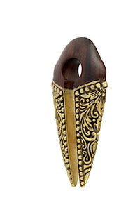 Load image into Gallery viewer, Piercing Ohrgewicht Arangholz Brass Ornament Pfeil 12mm - chic - net.de
