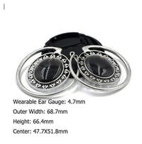 Load image into Gallery viewer, Piercing Ohrgewicht Brass oval Stein schwarz 4,7mm - chic - net.de
