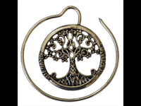 Load image into Gallery viewer, Piercing Ohrhänger White Brass Spirale Baum des Lebens - chic - net.de
