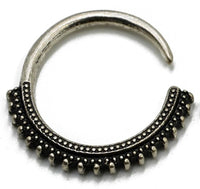 Load image into Gallery viewer, Piercing White Brass Hoop silber 3mm Creole Punkte Hook - chic - net.de
