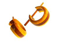 Cargar imagen en el visor de la galería, Pin Creolen Stick Ohrringe Holz 15mm hell rot braun - chic - net.de
