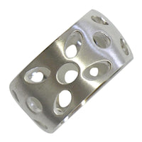 Load image into Gallery viewer, Ring Lochmuster Kreise Ellipsen 925er Sterling Silber - chic - net.de
