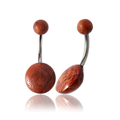 rotbraun Organic Tamarinden Holz Bauchnabelpiercing Kugel Scheibe Bananenpiercing Edelstahl - chic - net.de