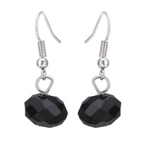 Load image into Gallery viewer, Schmuckset Damen Kette schwarz Steine Ohrringe Perlen rund 50 cm Karabiner - chic - net.de
