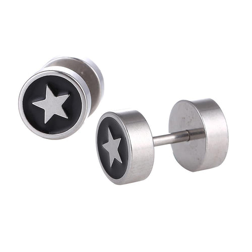 Schraubverschluss Fake Piercing Expander Stern silberfarben Edelstahl - chic - net.de
