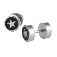 Load image into Gallery viewer, Schraubverschluss Fake Piercing Expander Stern silberfarben Edelstahl - chic - net.de
