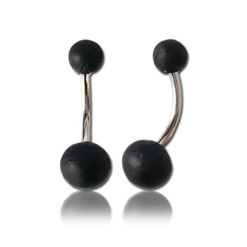 schwarz Organic Bauchnabelpiercing Arang Holz 2 Kugeln Bananenpiercing Edelstahl - chic - net.de