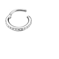 Load image into Gallery viewer, Segmentring Piercing Kristalle unten Edelstahl Gold PVD - chic - net.de
