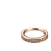 Load image into Gallery viewer, Segmentring Piercing Kristalle unten Edelstahl Gold PVD - chic - net.de
