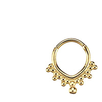 Load image into Gallery viewer, Segmentring Piercing Kugelspitze Edelstahl Gold PVD - chic - net.de
