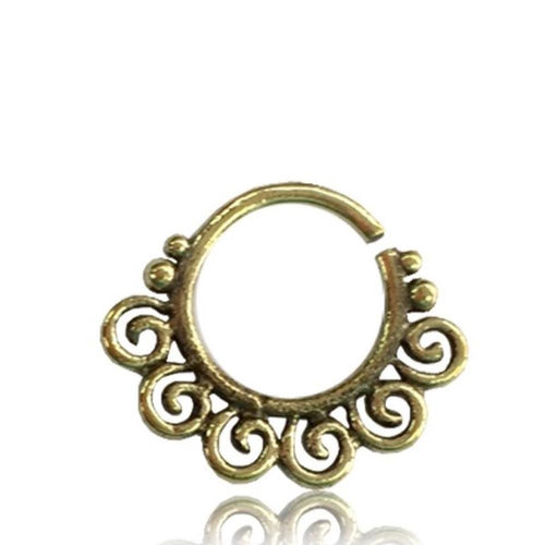 Septum Piercing Nasenring Messing kleine Spiralen 1 mm goldfarben antik Ohrring - chic - net.de