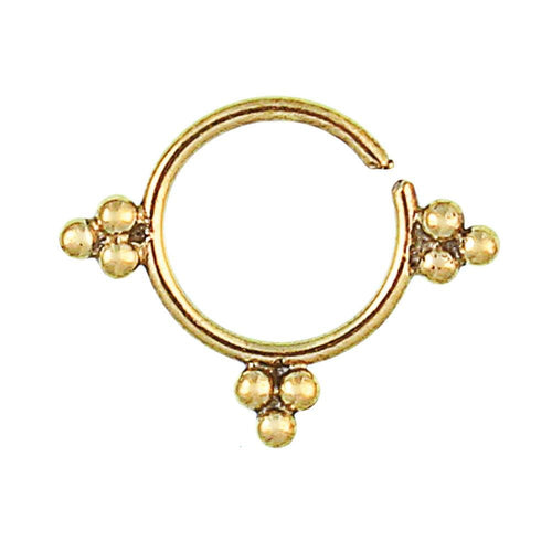 Septum Piercing Nasenringe Dreiecke Messing Tribal goldfarben nickelfrei antik exotisch Ohrring - chic - net.de