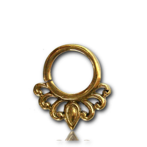 Septum Piercing Nasenringe Halbbögen Tropfen Messing 1,6 mm goldfarben nickelfrei antik exotisch Ohrring - chic - net.de