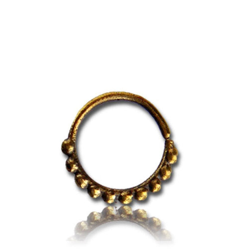 Septum Piercing Nasenringe Kugellinie Messing 1 mm golden antik Ohrring exotisch - chic - net.de