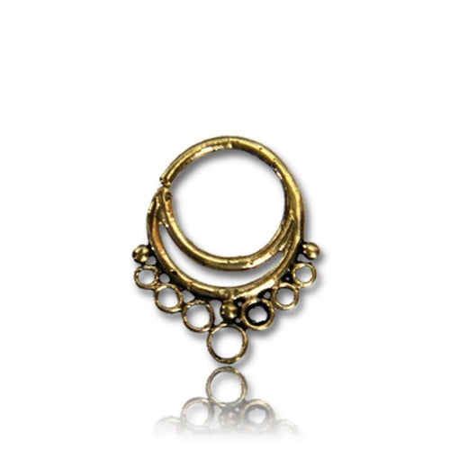 Septum Piercing Nasenringe Ringe Doppelbogen Messing 1 mm goldfarben antik Ohrring - chic - net.de