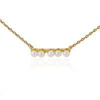 Load image into Gallery viewer, Set Kette Ohrringe 18 karat vergoldet Ketten Perlen Bogen nickelfrei weiß Reihe - chic - net.de
