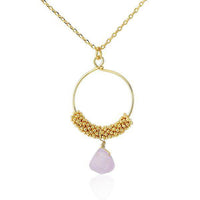 Load image into Gallery viewer, Set Kette Ohrringe 18 karat vergoldet lila Stein Ringe Blumen nickelfrei facettiert gold - chic - net.de
